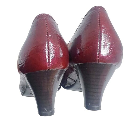 Aerosoles Wise Guy Red Patent Leather Pumps Heels Cherry Red Burgundy Size 8.5 - Picture 4 of 10